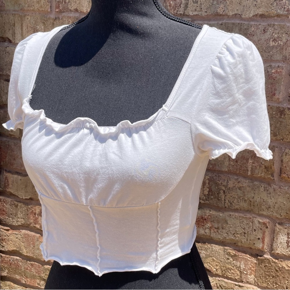 White Crop Top - Picture 2 of 6